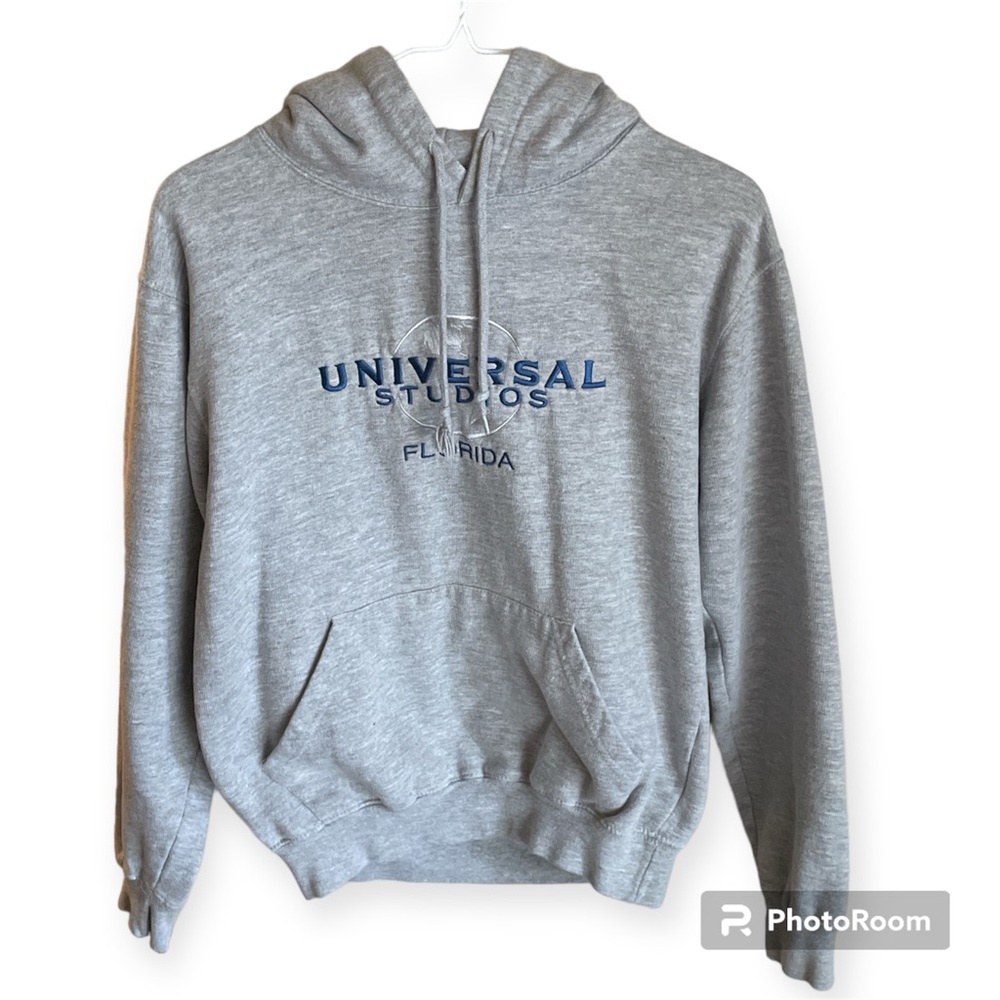 Universal Studios Florida Womens M Gray Embroidered Hoodie Vacation Resort